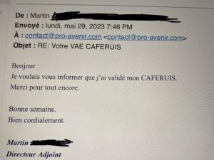 Diplômé CAFERUIS Martin